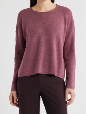 Eileen Fisher Merino Wool Sweater Crewneck Relaxed Fit Women’s Sz small